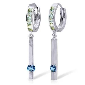 1.35 Carat 14K Solid White Gold That Smile Of Yours Blue Topaz Earrings