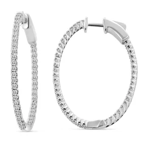 14K 30/40M INSIDE OUT OVAL DIAMOND HOOP (118HP117342W14DI1)