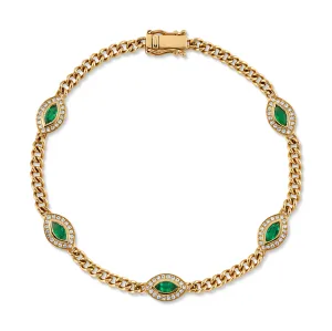 'All Seeing Eye' Chain Bracelet with Stones