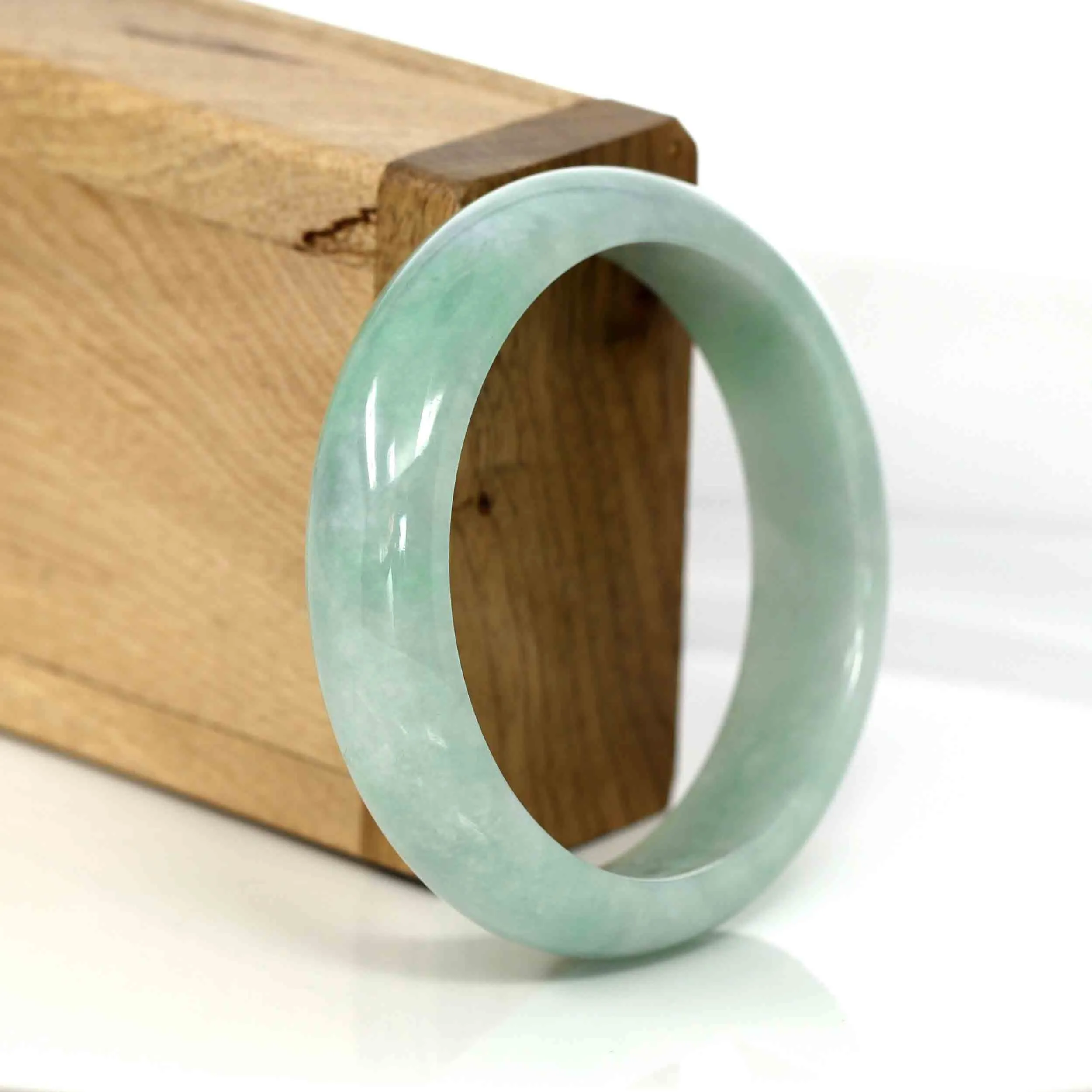 Baikalla Classic Green Natural Jadeite Jade Bangle (56.38 mm )#563
