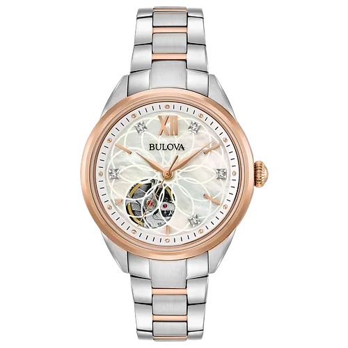 Bulova Sutton Stainless Steel and Rose-Tone MOP Dial 34mm Automatic