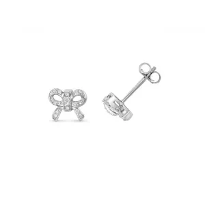 Diamond Jewellery 9ct Gold Diamond Bow Earrings ED192W