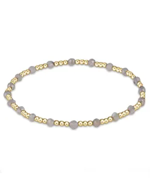 Gemstone Gold Sincerity Pattern 3mm Bead Bracelet - Labradorite