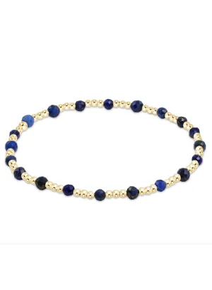 Gemstone Gold Sincerity Pattern 3mm Bead Bracelet - Lapis