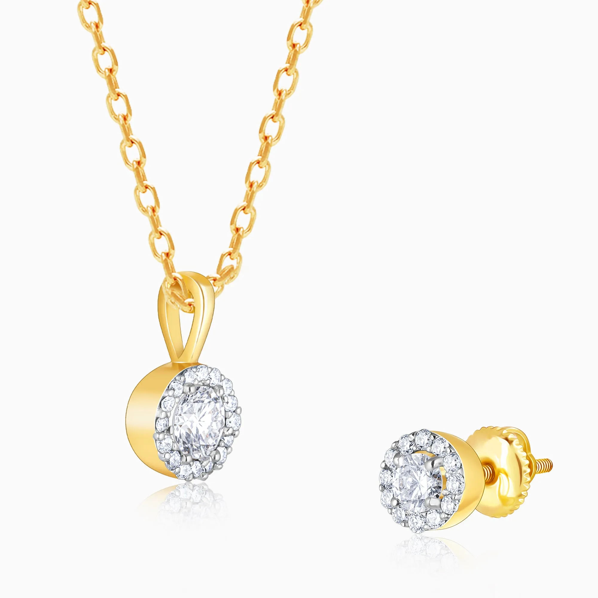 Gold Gorgeous Cluster Diamond Set