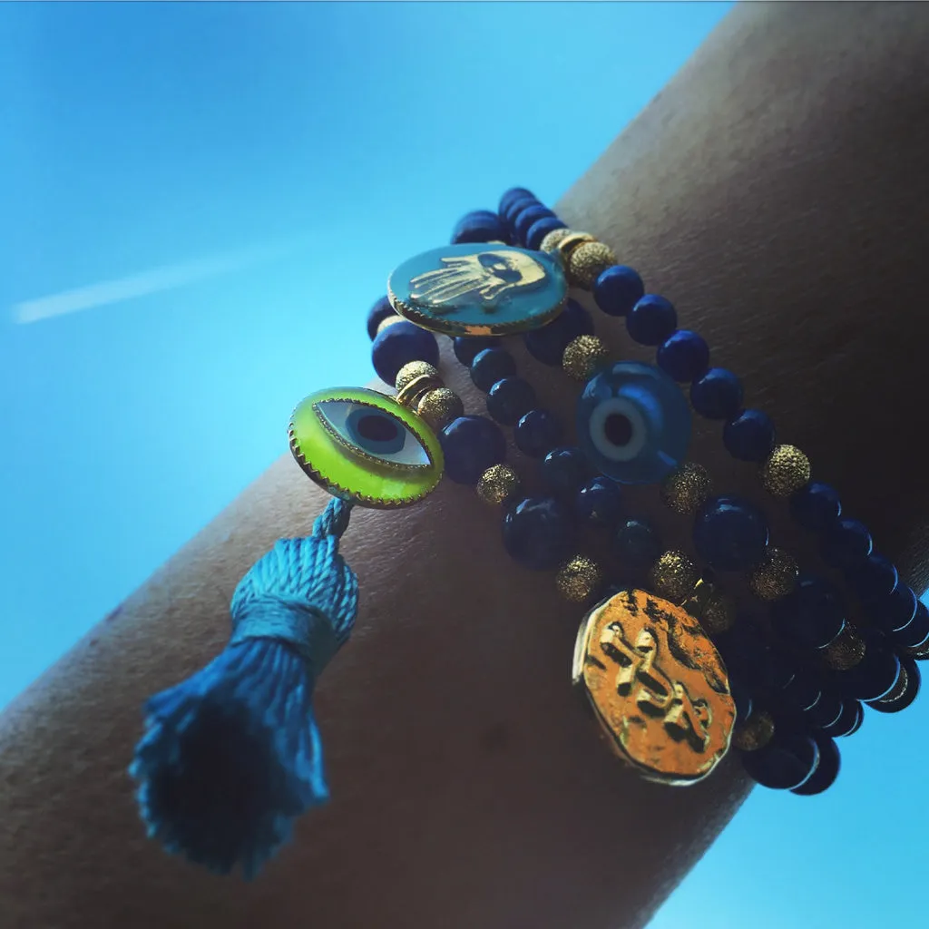 Kabbalah Blessing Token Charm Gemstone Bracelet