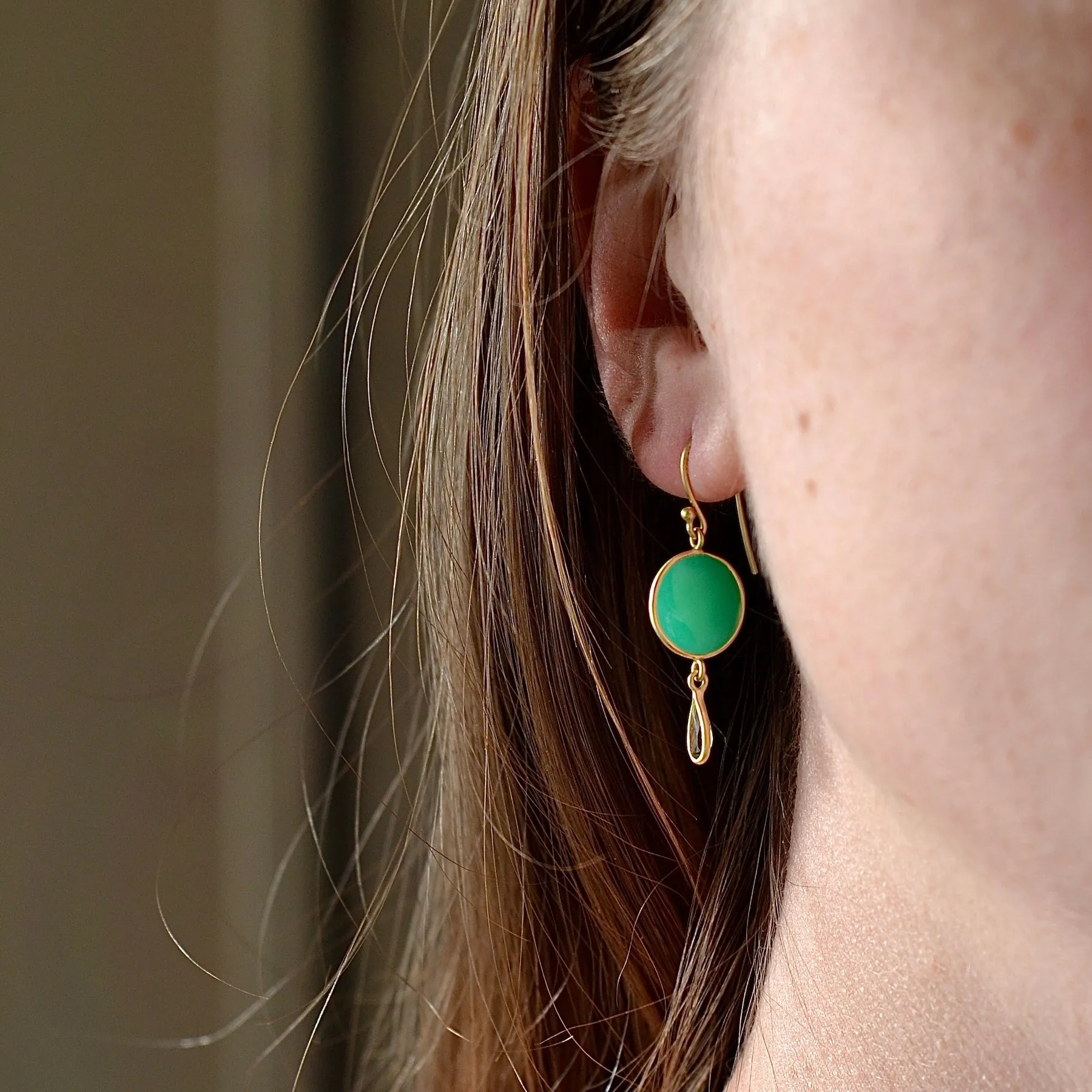 Moon and Drop Earrings