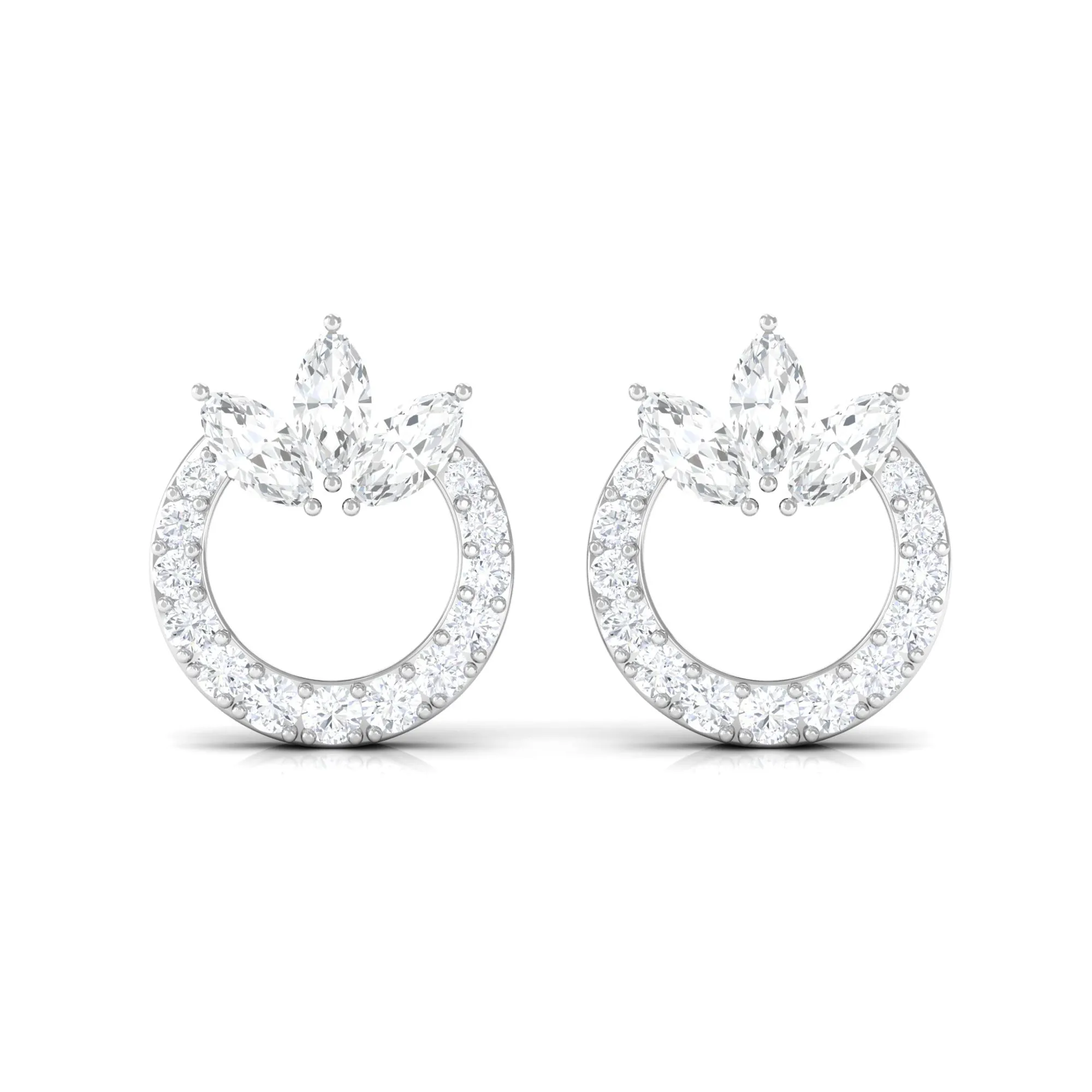 Nature Inspired Diamond Eternity Stud Earrings