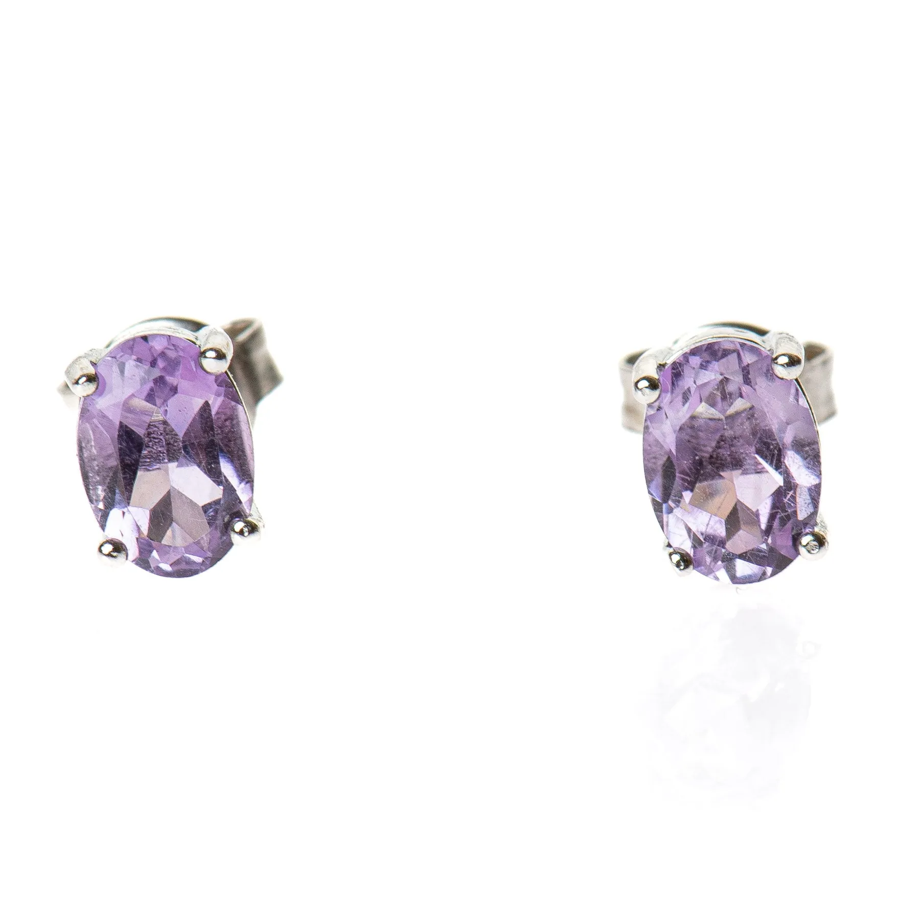 Oval Cut Gemstone Stud Earrings