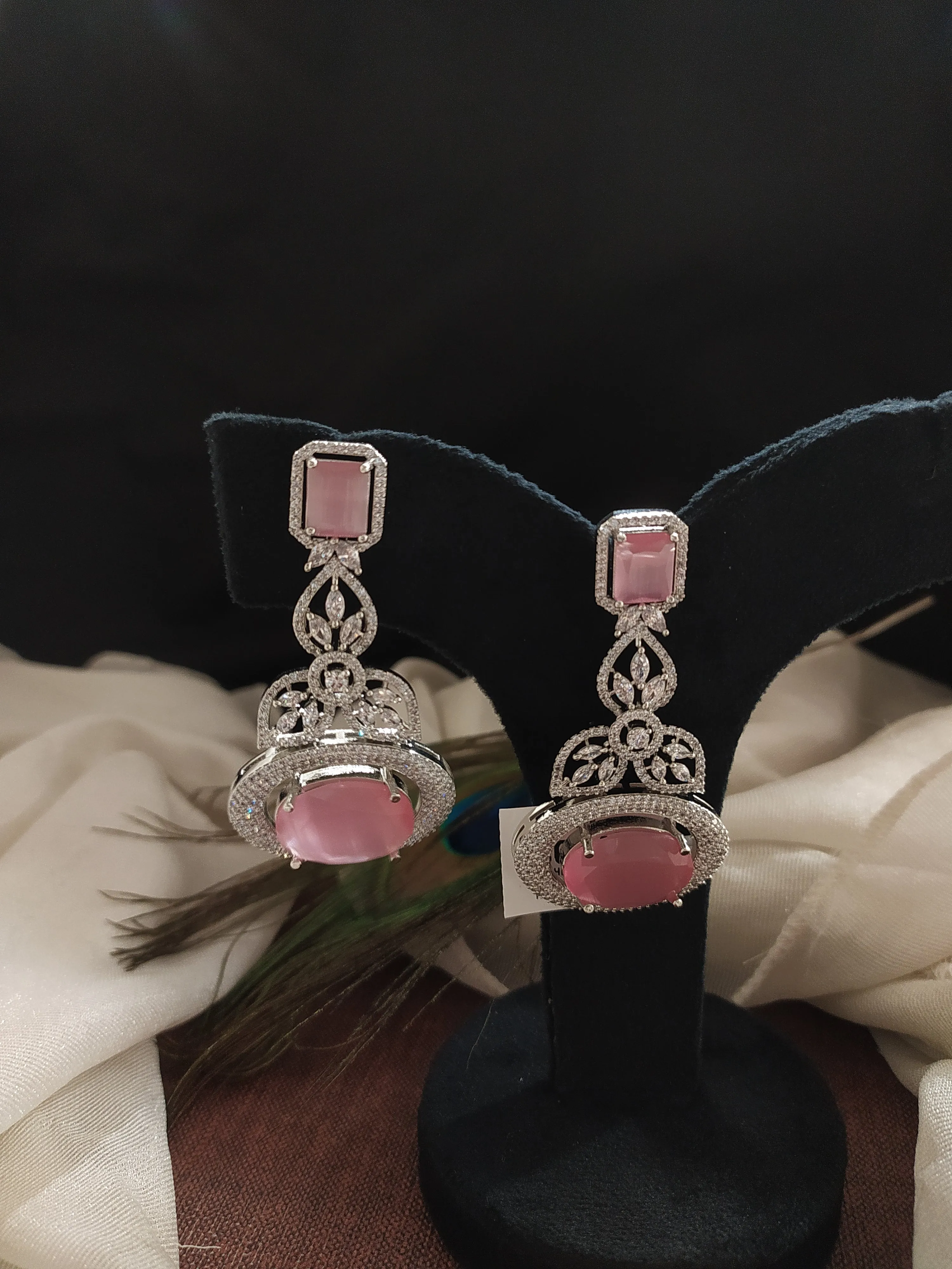 Silver Miscaro Oval & Drop Glossy Earring